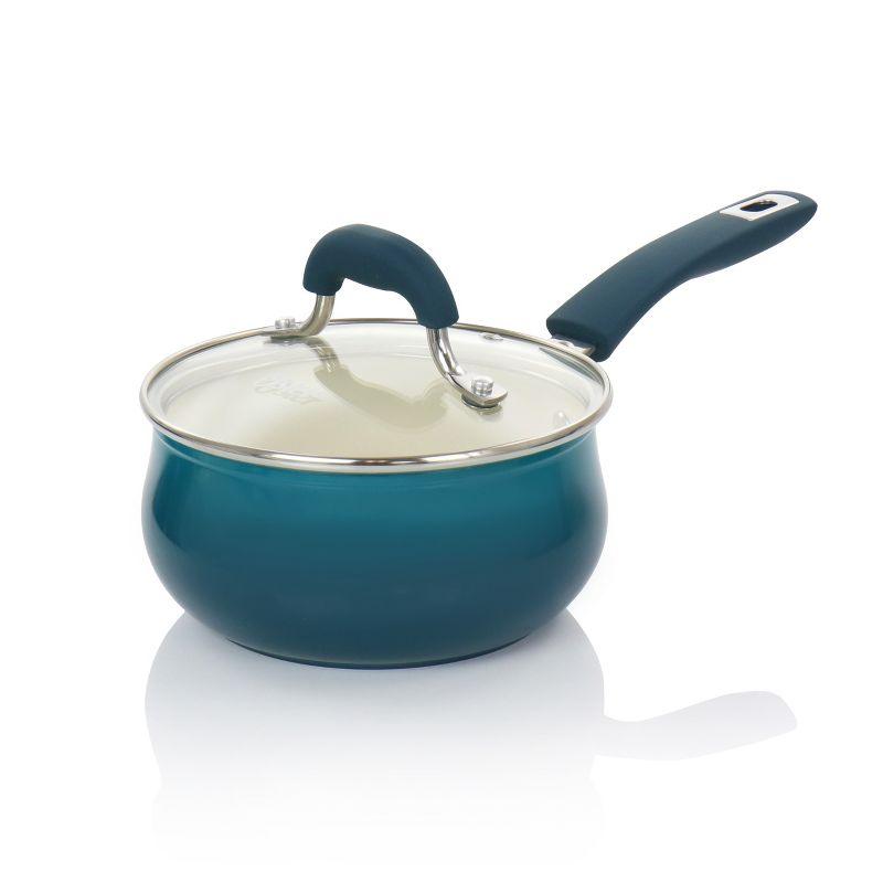 Oster Corbett 8 Piece Nonstick Aluminum Cookware Set in Teal