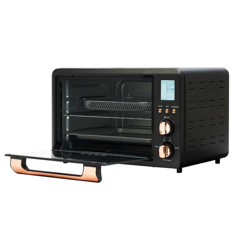 HADEN Haden Countertop 6 Slice Toaster Oven Air Fryer Combo for Kitchen, Black/Copper