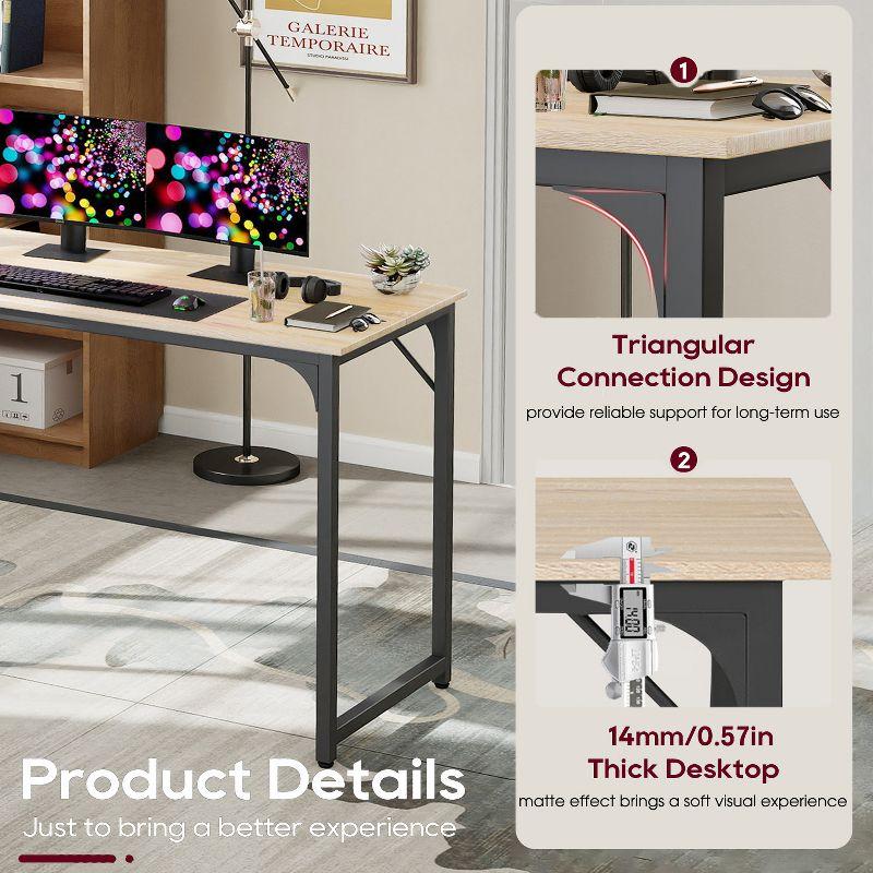 FDW Computer Desk 47 inch Length Study Writing Table, Adjustable feet, Modern Furniture for Home Office, Nature