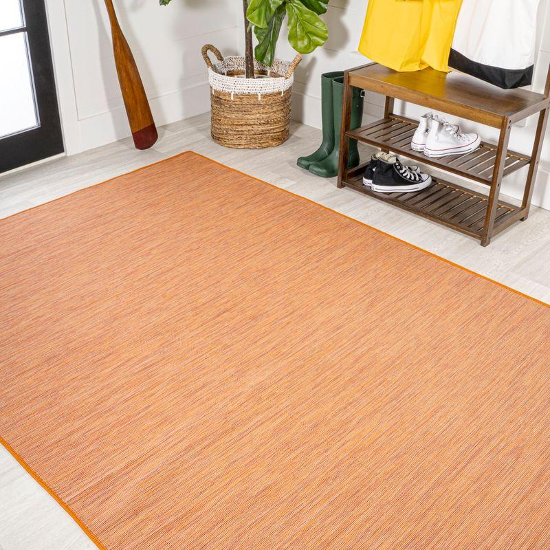 4'x6' Ethan Modern Flatweave Solid  Area Rug, Orange - JONATHAN Y