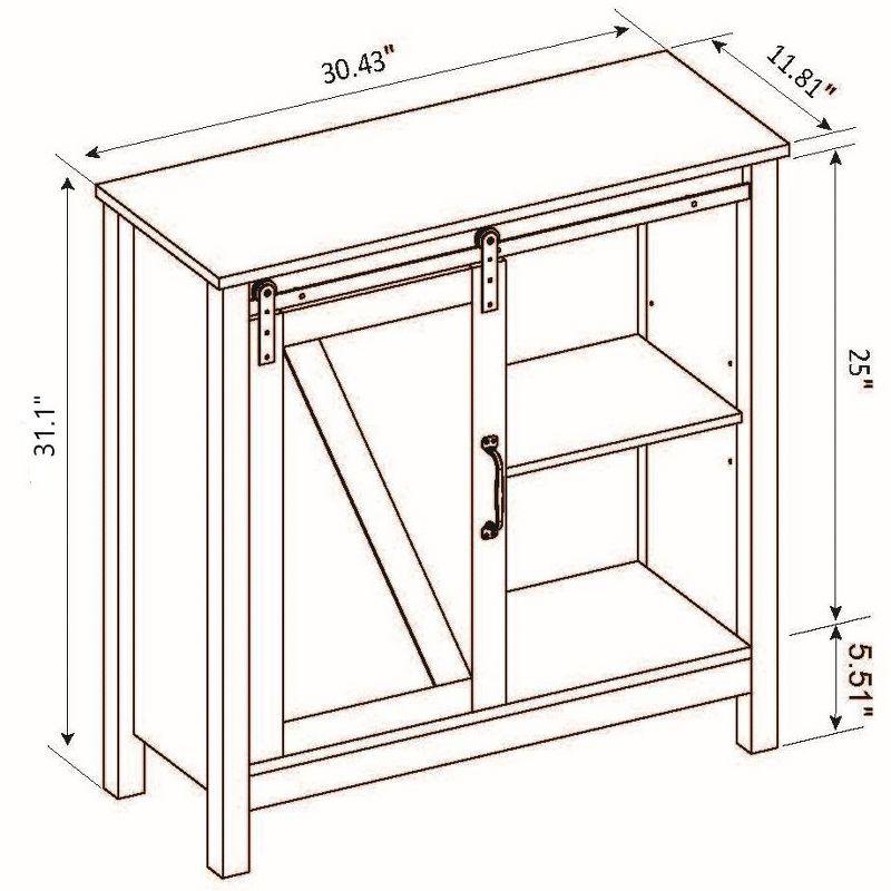 White MDF Bathroom Cabinet with Adjustable Shelving and Sliding Door