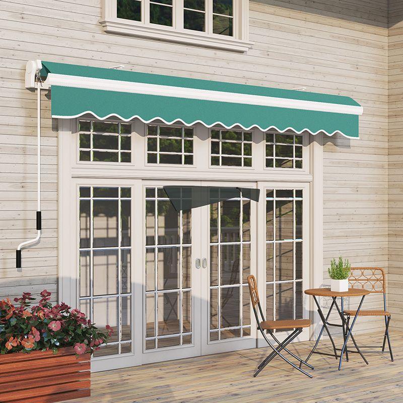 Outsunny 156'' W x 3'' D Retractable Patio Awning