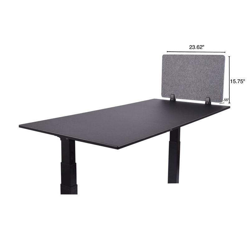 Stand Up Desk Store ReFocus Raw Clamp-On Acoustic Desk Divider Mounted Privacy Panel to Reduce Noise and Distractions (Castle Gray, 23.6" x 16")