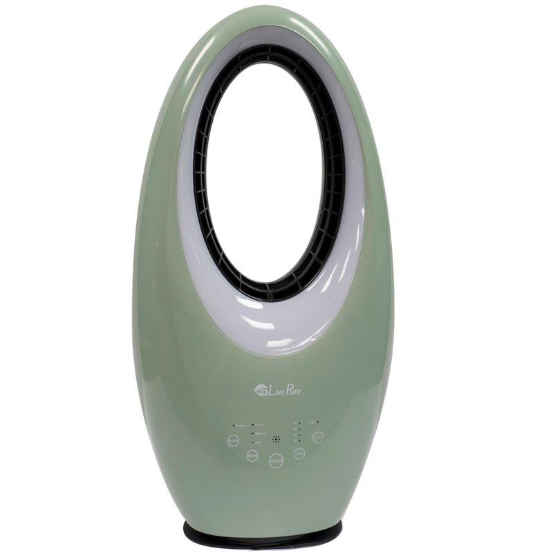 LivePure Bladeless Auto-Duster, Oscillating Fan w/Filter, Air Circulator, Sage