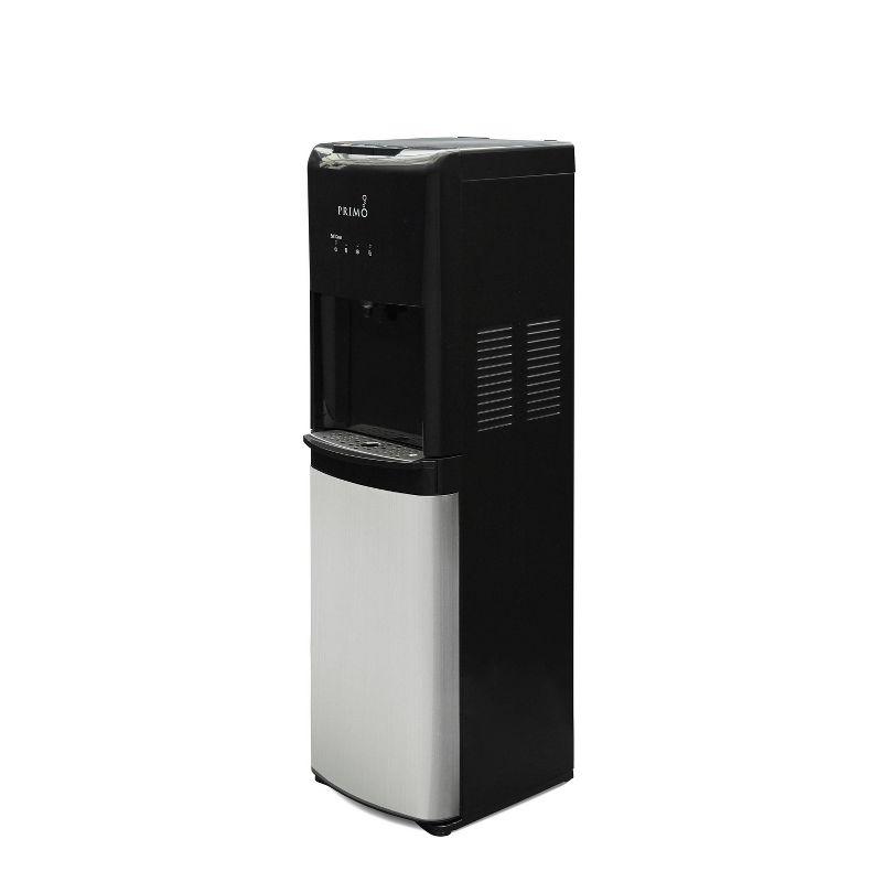 Primo Deluxe Bottom Loading Water Dispenser with Self-Sanitization: 5 Gallon, Hot & Cold, Freestanding, Black/Silver