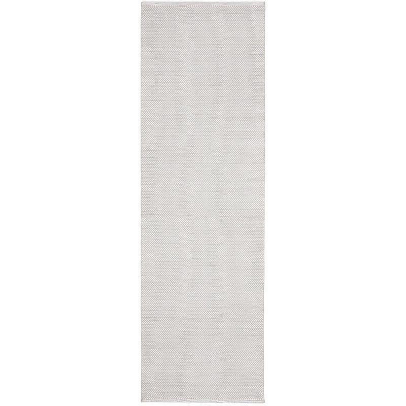 Herringbone Pearl Grey/White Handwoven Indoor/Outdoor Rug