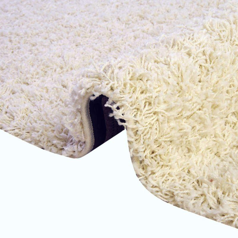 Unique Loom 3' 3 x 5' 3 Solid Shag Pure Ivory Area Rug