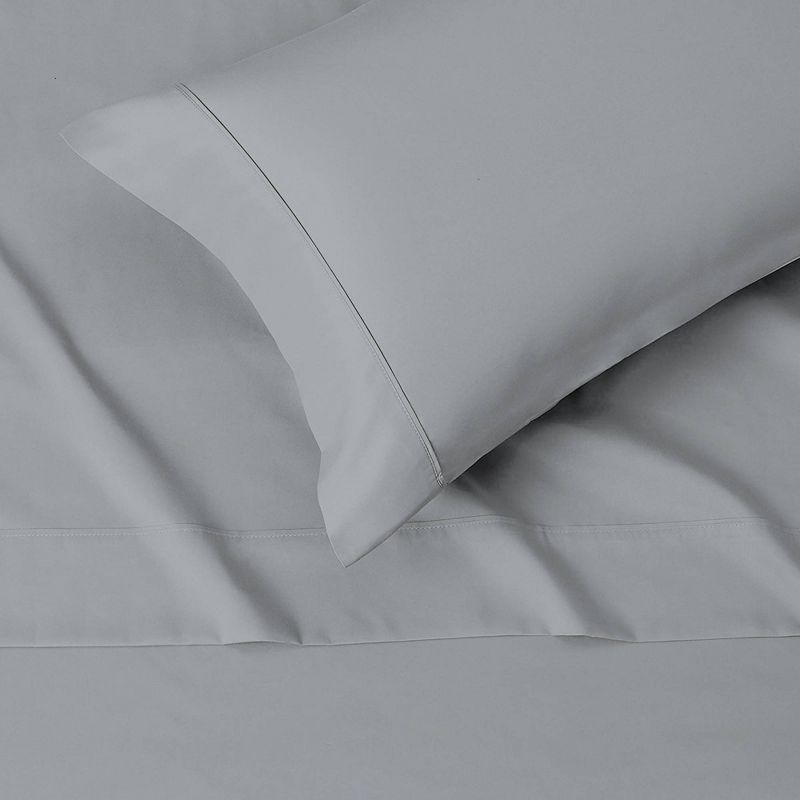 Luxurious Full/Double Deep Pocket Percale Sheet Set in Light Gray