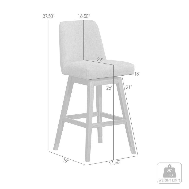 Armen Living Amalie Wood Finish with Fabric Swivel Counter Height Barstool