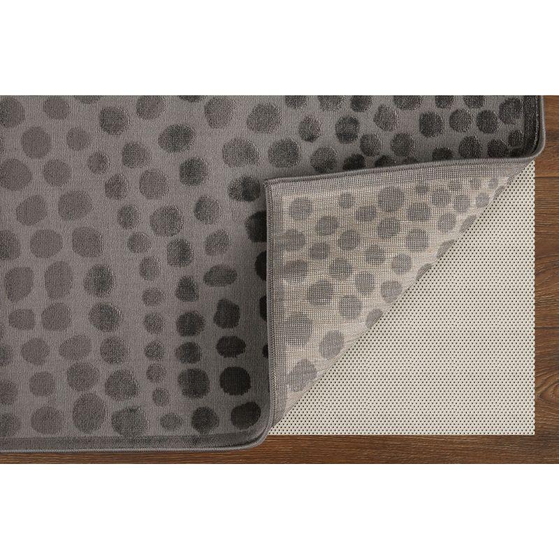 Gaspar Modern Polka Dots Gray/Silver/Ivory Area Rug