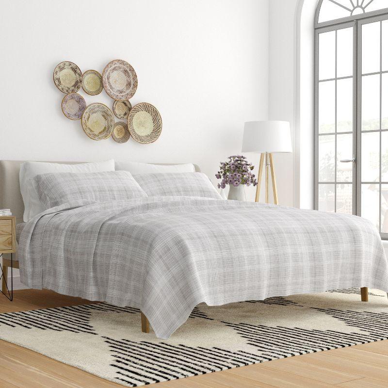 Printed Patterns 4PC Sheet Set - Extra Soft - Becky Cameron, Thatch Gray, Full