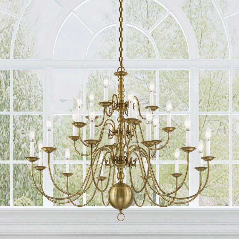 Livex Lighting Williamsburgh 22 - Light Chandelier in  Antique Brass