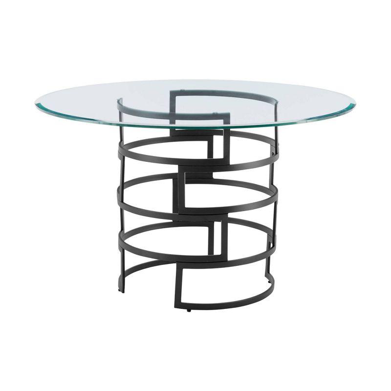 Armen Living Diaz Round Glass Dining Table