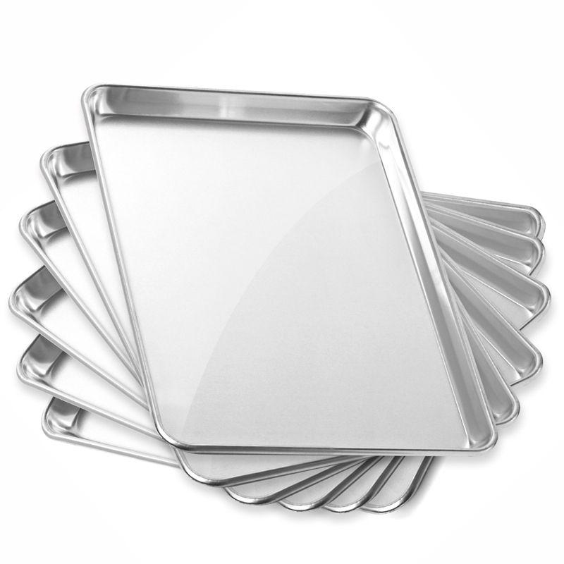 Commercial Grade Aluminum 13" x 18" Baking Sheet Pans - Set of 6