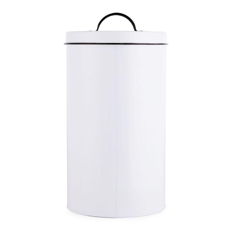 Outshine Co Outshine White Farmhouse Dog Food Bin Storage Container Cute Pet Food And Treat Canister With Lid & Reviews | Wayfair