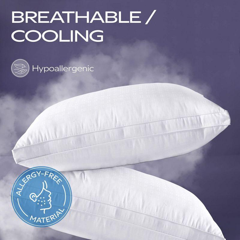 Maxi Breathable Down Alternative Queen Bed Pillow – (2 Pack)