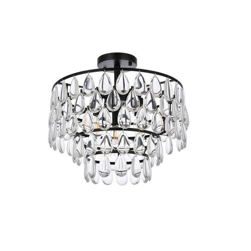 Elegant Lighting Mila 16 inch flush mount in black