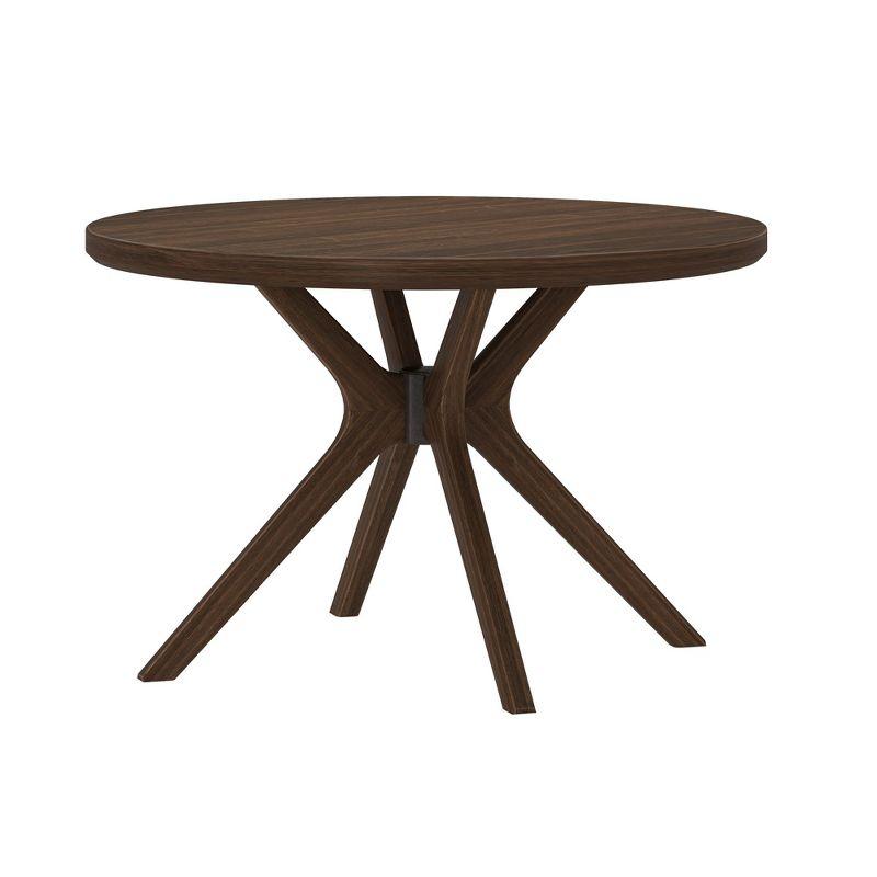 Plank+Beam Verso Round Dining Table, 47" Solid Wood Kitchen & Dining Room Table, Walnut