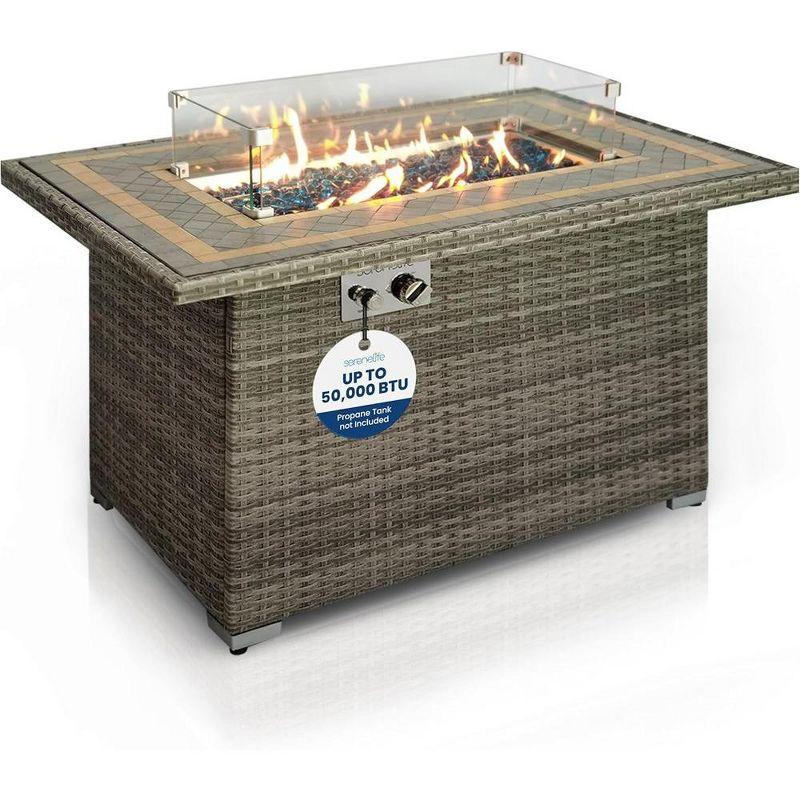 24.8" H x 43.31" W Propane Outdoor Fire Pit Table