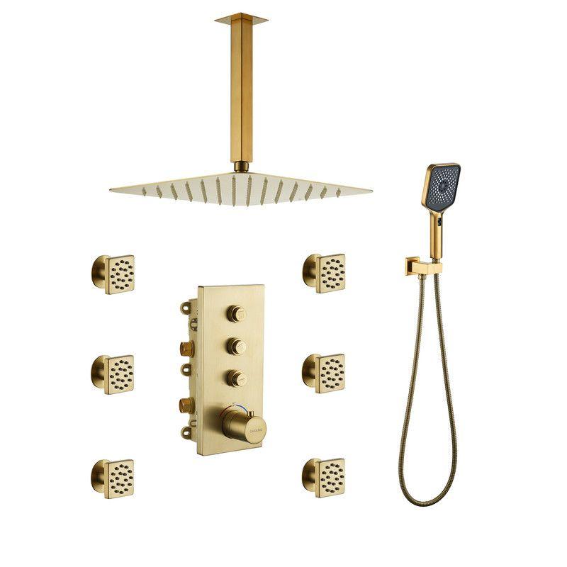 CASAINC 3 Functions 12 Inch Ceiling Mounted Thermostatic Shower System