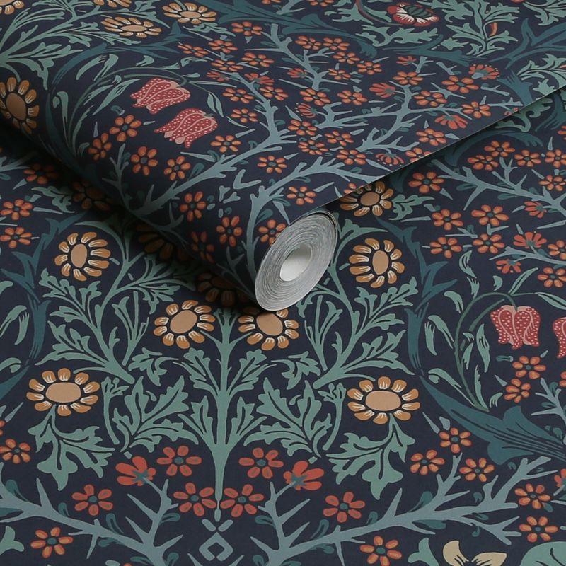 William Morris at Home Blackthorn Navy Wallpaper