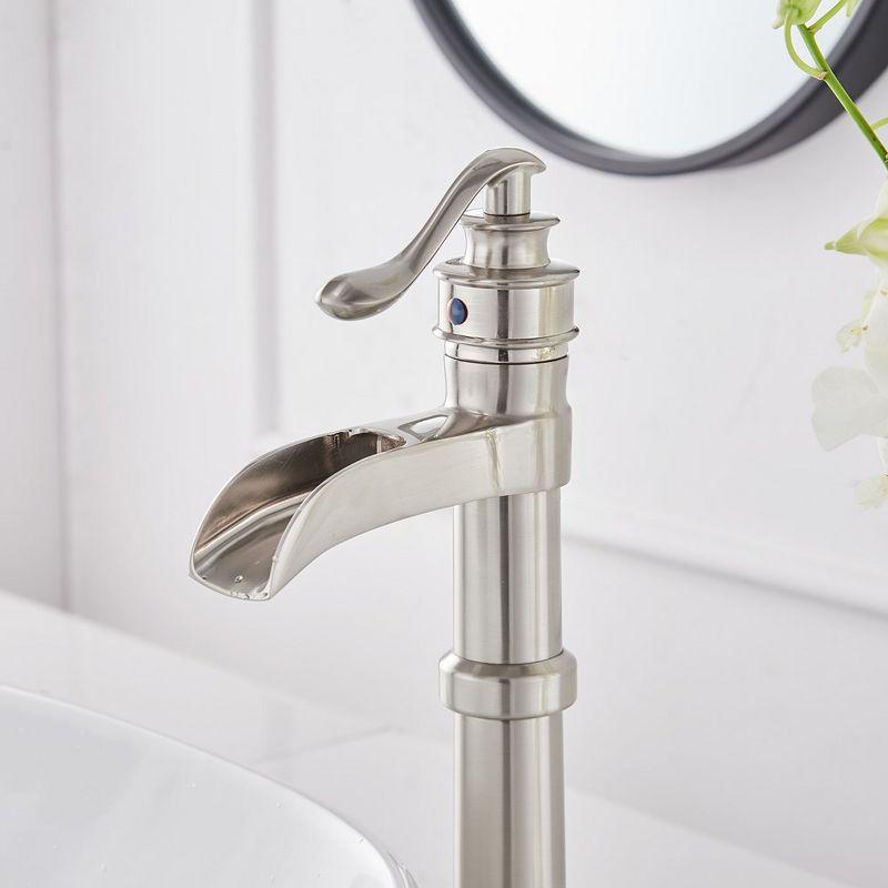 BWE Waterfall Single Hole Single-Handle Vessel Bathroom Faucet With Pop-up Drain Assembly