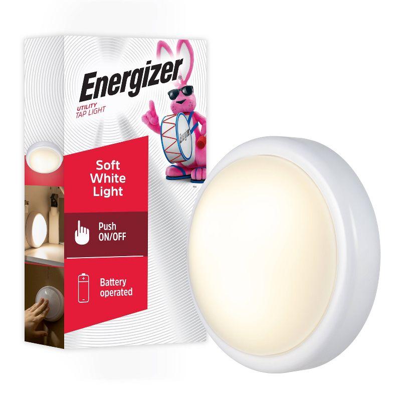 Energizer White Plastic Battery-Operated Tap Light