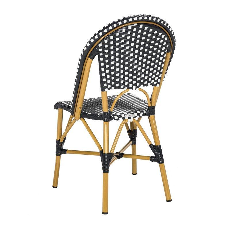 Salcha Side Chair (Set Of 2) - Indoor/Outdoor - FOX5210 - Black/White - Safavieh