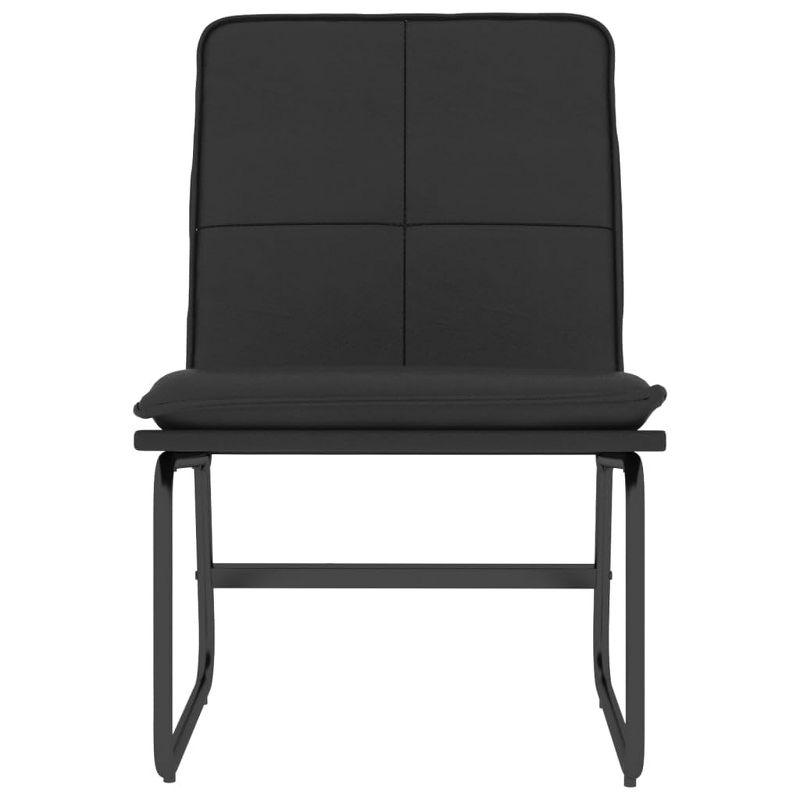 vidaXL Modern Lounge Chair, Durable Faux Leather Covering, Black, with Metal Frame, O-Shape Legs, Anti-Slip Protector, Upholstered Sloping Back