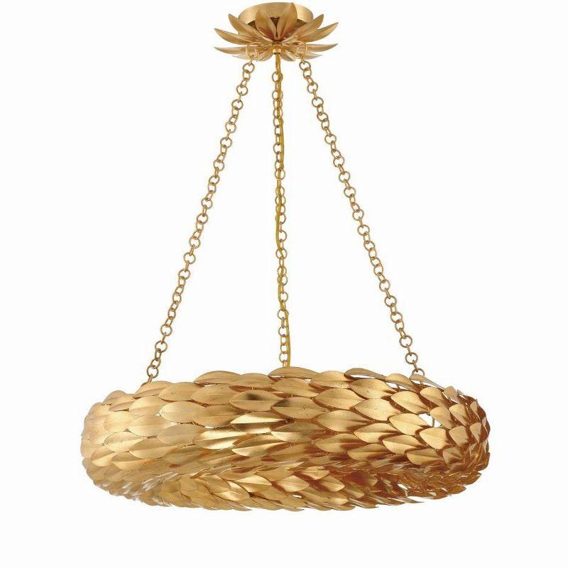 Crystorama Lighting Broche 6 - Light Pendant in  Antique Gold