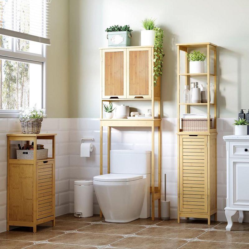 Mahe Bamboo Over-the-Toilet Storage Cabinet with Doors