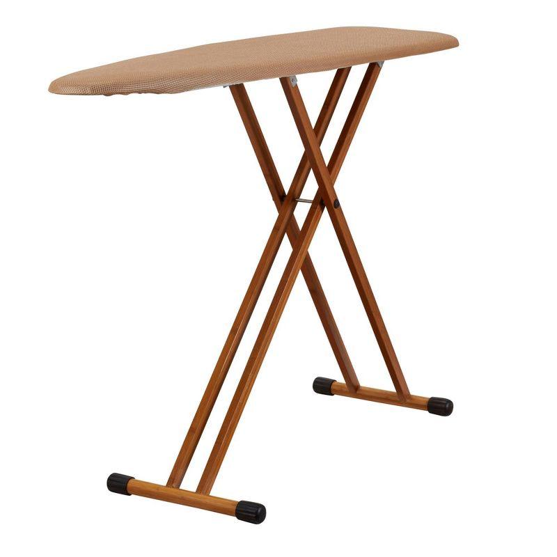 Tan FiberTech Cover Ironing Board with Bamboo Legs