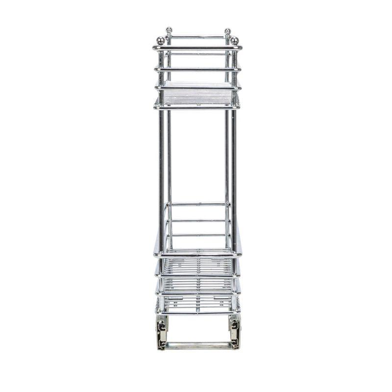 Glidez Multipurpose Chrome-Plated Steel Pull-Out/Slide-Out Storage Organizer for Under Cabinet Use - 2-Tier Design - Chrome