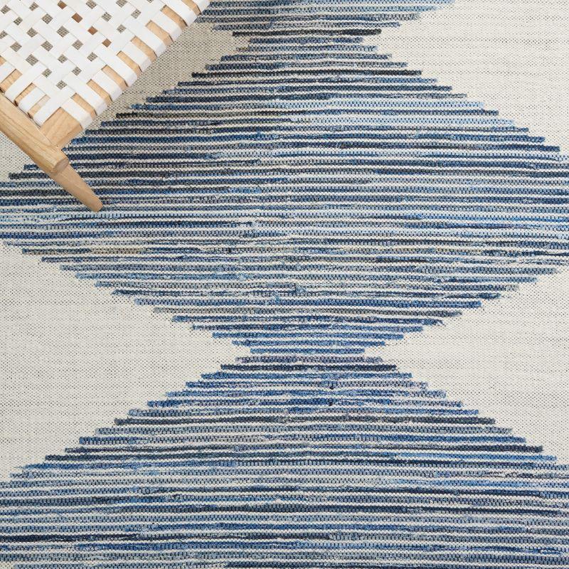 Kilim With Fringes KLM309 Flat Weave Runner Rug - Ivory/Blue - 2'3"x9' - Safavieh