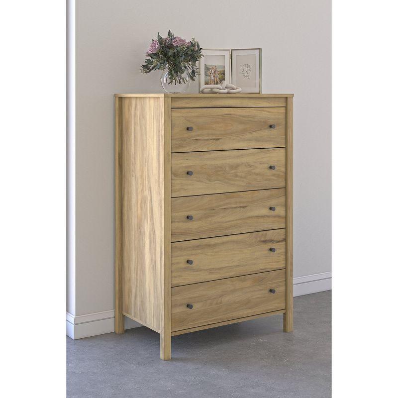 Signature Design by Ashley Bermacy 5 Drawer Tall Dresser, Light Brown