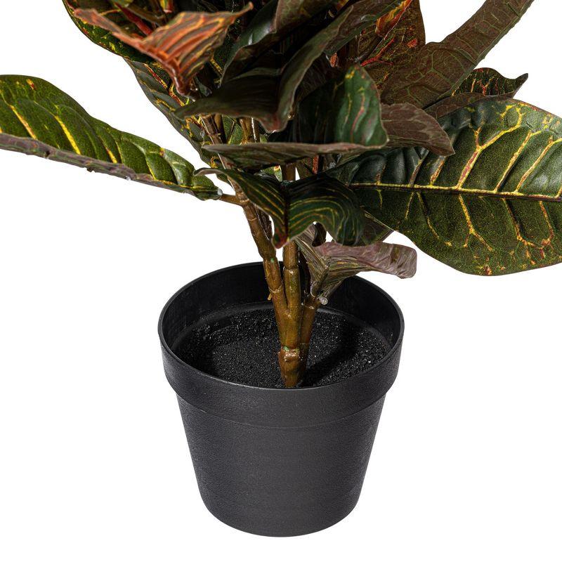 Vickerman 30" Artificial Croton Real Touch Potted Plant.