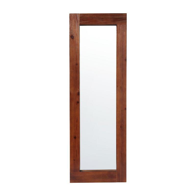 Flash Furniture Graham Full Length Mirror, Wall Mounted or Wall Leaning, Rustic Solid Wood Frame