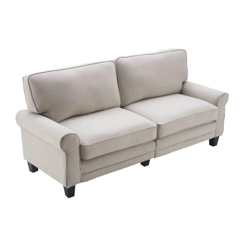 Serta Copenhagen 78" Rolled Arm Sofa, Easy Care Fabric, Soft Pillow Back, Pocket Coil Seat Cushions