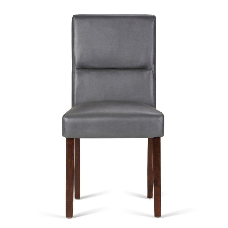 WyndenHall Set of 2 Seymour Parson Dining Chairs Stone Gray: High Back, Wood Legs, Comfort Foam