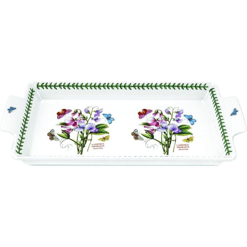 Botanic Garden Floral Porcelain Sandwich Tray with Handles