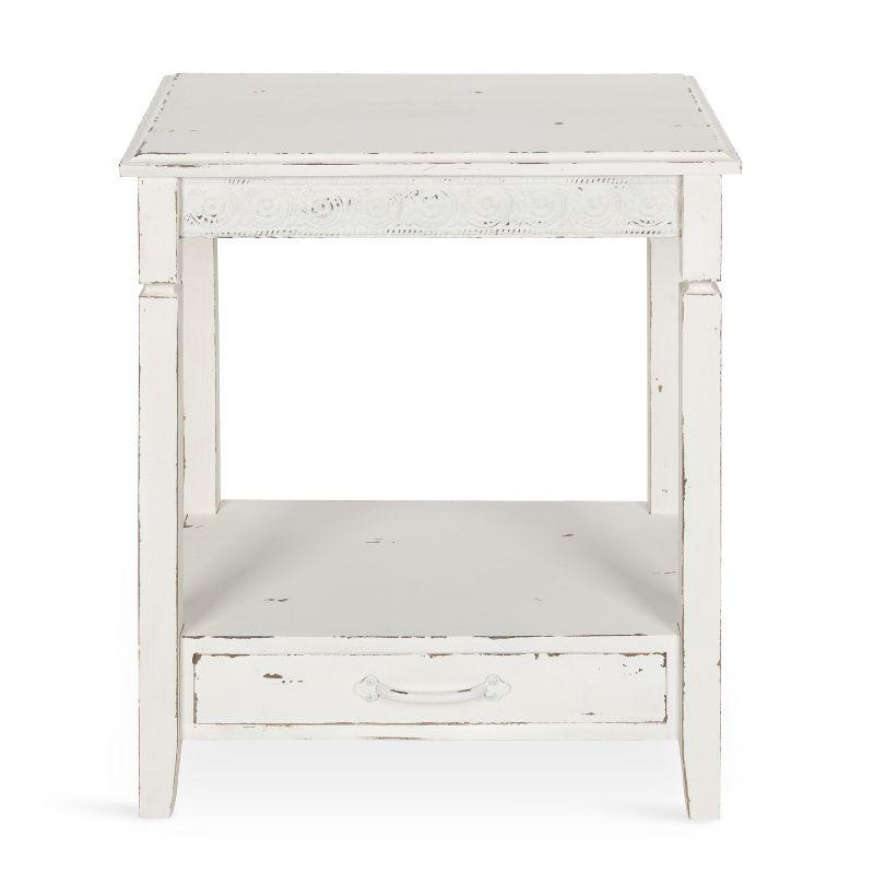 Kate and Laurel Idabelle Rectangle Wood Side Table, 13.5x22x27.75, White