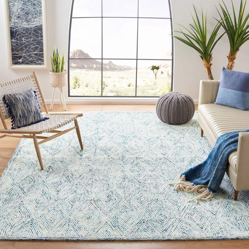 Capri Blue and Ivory Hand-Tufted Wool Area Rug