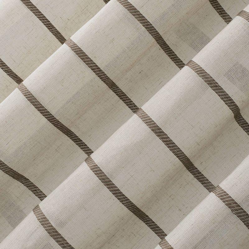 Clean Window Clean Window Aso Twill Stripe Anti-Dust Linen Blend Sheer Curtain Panel