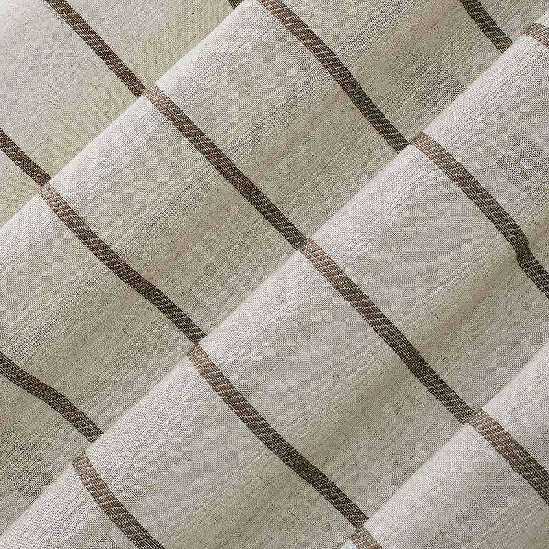 Twill Stripe Sheer Anti-Dust Curtain Panel - Clean Window