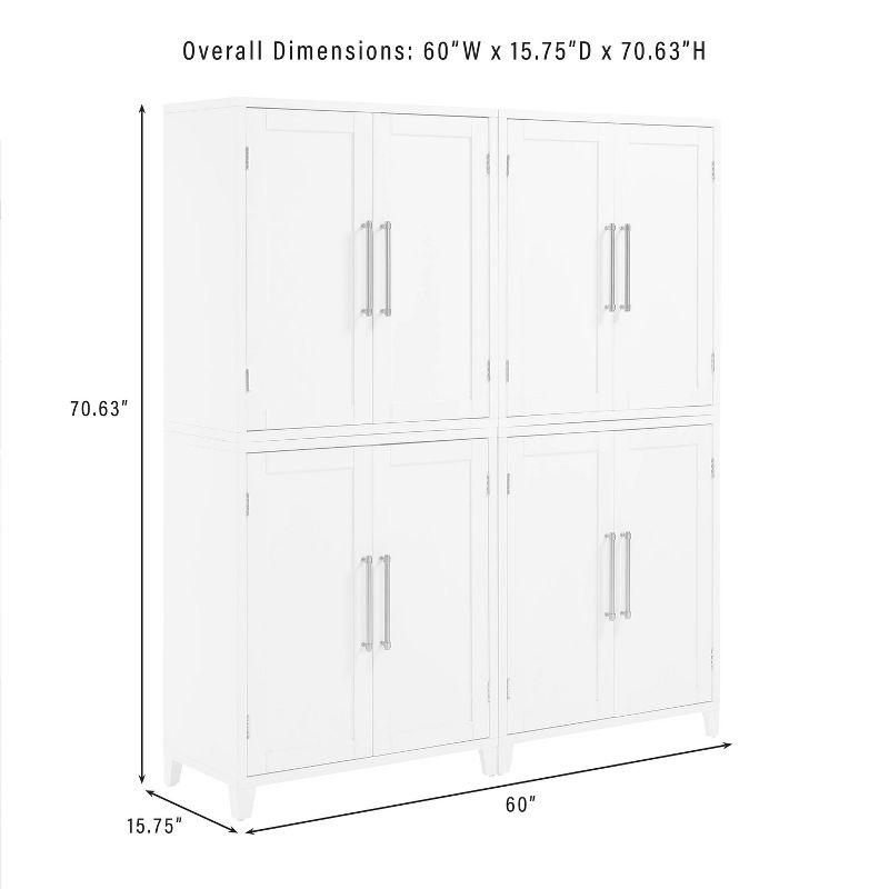 Crosley 70" Roarke 2pc Kitchen Pantry Storage Cabinet Set White