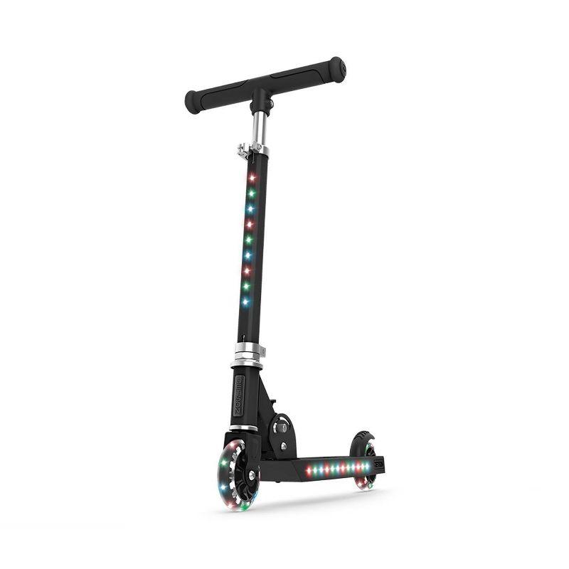 Black LED Light-Up Adjustable Kids' Kick Scooter