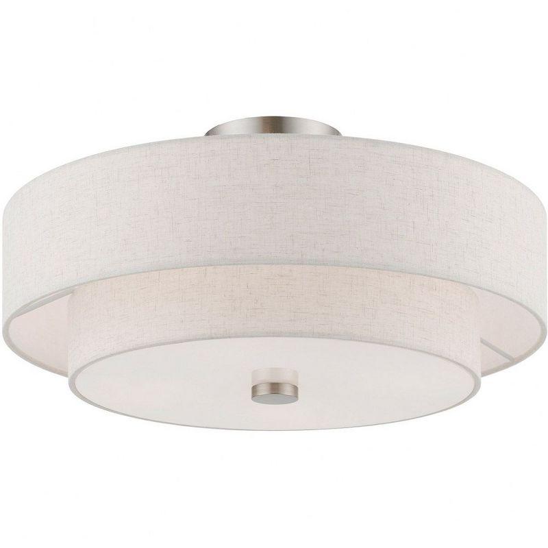 Livex Lighting Claremont 4 - Light Semi-Flush Mount in  Brushed Nickel