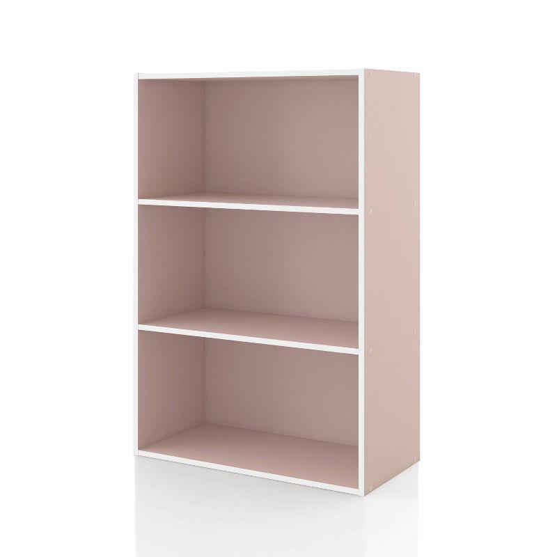 Light Pink 3-Tier Stackable Wood Kids Bookcase