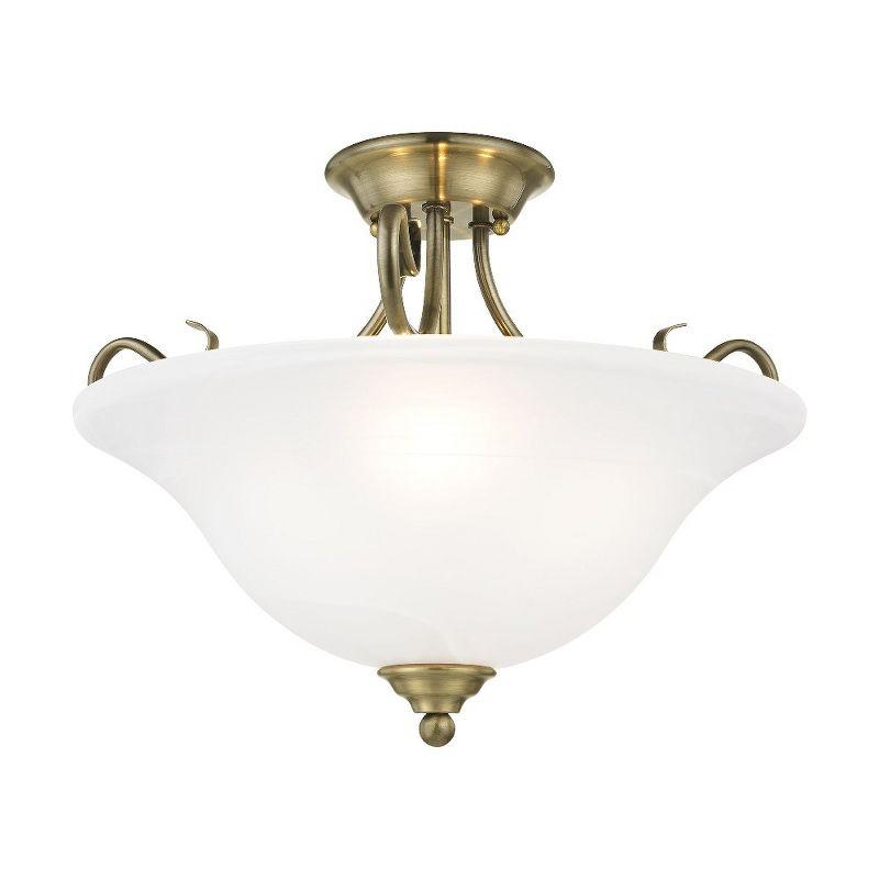 Livex Lighting Coronado 3 - Light Semi-Flush Mount in  Antique Brass