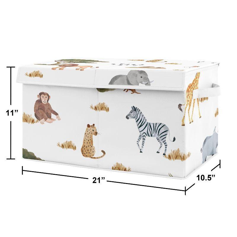 Sweet Jojo Designs Boy or Girl Gender Neutral Unisex Fabric Storage Toy Bin Jungle Animals Multicolor